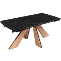 Обеденный стол Woodville Шаннон 180/240х90х79 (черный мрамор/дуб монтана)