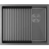 Кухонная мойка Paulmark Next-Pro 54 Uni PM705445-GM (черный/вороненая сталь)