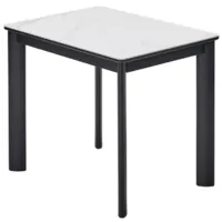 Обеденный стол M-City Тет-А-Тет / 480M05790 (белый мрамор/черный)