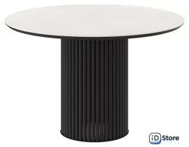Кухонный стол Мамадома Askar round-116 d116 (krater perla premium cer/черный)