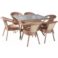 Обеденная группа AIKO Deco 6 с прямоугольным столом 7035П Светлый