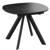 Кухонный стол Трия Найтон Тип 1 раздвижной / 285832 (черный муар/керамика матовая/черный мрамор)