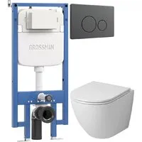 Унитаз подвесной Grossman GR-4455SQ 900.K42.01.000 Style 700.K45.05.42M.42M (графит сатиновый)