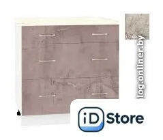 Шкаф напольный Кортекс-мебель Корнелия Лира НШ80р3ш (оникс/марсель)