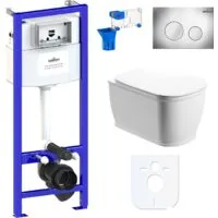 Унитаз подвесной Lavinia Boho Relfix Bell Pro Rimless 7 в 1 87040042 (хром пластик)