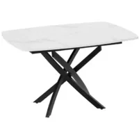 Кухонный стол Трия Ниагара тип 1 (черный муар/стекло матовое белый мрамор)