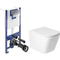 Унитаз подвесной Saniteco KW-9004WS Villeroy Boch Viconnect Pro S 92122869 (кнопка хром)