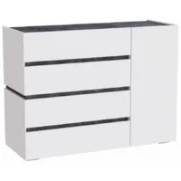 Тумба Woodville Атлон / 593707 (белый/бетон темный)