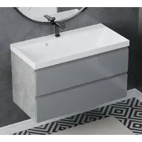 Мебель для ванных комнат Vela Тумба под умывальник Vela Мира Лайт 100П под Classica (Бетон Чикаго/серый) TU65575