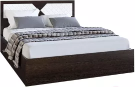 Двуспальная кровать МебельЭра Николь 1600 венге/лиственница светлая