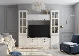 Гостиная Софт - Комплект 2 - Эмаль белая F26/Белый 2,4м.