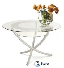 Журнальный столик Мебелик Дуэт 4 (металлик/прозрачный)