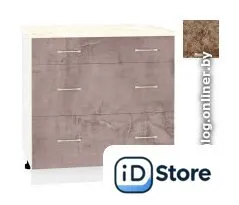 Шкаф напольный Кортекс-мебель Корнелия Лира НШ80р3ш (оникс/мадрид)