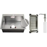 Кухонная мойка Schtoff Best Decor Silver 5550 коландер металл K-1 BLACK дозатор SD-1 SILVER