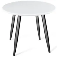 Обеденный стол Sheffilton SHT-TU104/80 МДФ (черный муар/белый металл)