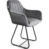 Стул с подлокотниками Sheffilton SHT-ST38/S38 (угольно-серый/черный муар)