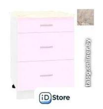 Шкаф напольный Кортекс-мебель Корнелия Лира НШ60р3ш (сирень/марсель)