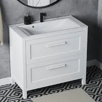 Мебель для ванных комнат Vela Тумба под умывальник Vela Фаворит массив 90Н (белый) под Milen TU69303