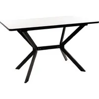 Кухонный стол ВВР Миллер (Мрамор марквина белый/черный 7, пластик бабочка 120-160/80)