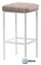 Табурет Древпром Камелот ДП2-07 полубарный (белый матовый/Bengal бежевый)