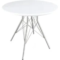 Кухонный стол Sheffilton SHT-TU2-1/80 МДФ (хром лак/белый)