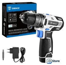 Дрель-шуруповерт Deko DKCD12V Snow White Set1 083-1106 (с 1-им АКБ)