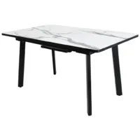 Кухонный стол TetChair Matis раздвижной 138-178х83х75 (мрамор белый/черный)
