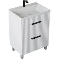 Мебель для ванных комнат Vela Тумба под умывальник Vela Волна 60Н под Classica (белый мат) черный хекса TU9258