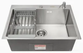 Кухонная мойка ARFEKA ECO AR мойка 600500, коландер F, дозатор SATIN DECOR VOLCANIC