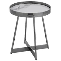 Журнальный столик Stool Group Гера 50x50 / EET-280-GM (белый/темный хром)