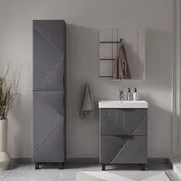 Мебель для ванных комнат Volna Тумба с умывальником Geometry 60.2Y 9696 Lake 60 (графит)
