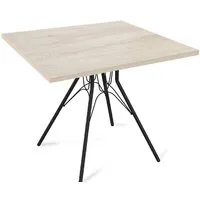 Кухонный стол Sheffilton SHT-TU34-P/80/80 (черный муар/дуб беленый)