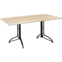 Кухонный стол Sheffilton SHT-TU20/120/80 МДФ (черный муар/дуб сонома светлый)