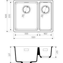 Кухонная мойка Omoikiri Kata 55-2-U SA бежевый