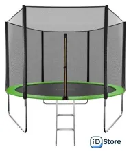 Батут GetActive Jump 10FT - 305 см с лестницей, внешней сеткой (зеленый)
