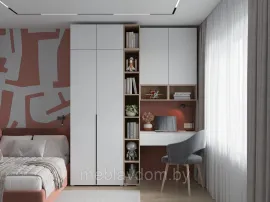 Детская Мультиформ/Бостон - Комплект 2 - Дуб Фербенк/Белый (Горизонт)