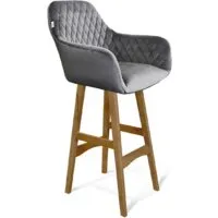 Стул с подлокотниками Sheffilton SHT-ST38/S65 (угольно-серый/светлый орех)