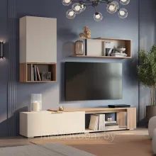 Гостиная Кельн - Комплект 1 - Дуб Смоки / Кашемир (BTS) 2,0м.