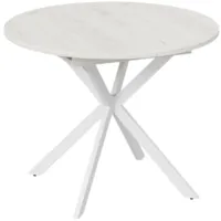 Кухонный стол Трия Мэдисон раздвижной Тип 1 (белый муар/дуб крафт белый)