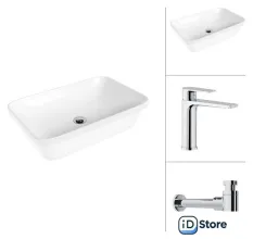 Умывальник Lauter 21370 Reef 21CK678C с сифоном 21635CH (хром)