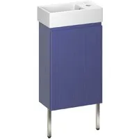 Мебель для ванных комнат Wellsee Тумба под умывальник 3 в 1 WC Area 221804003 (тумба/матовый синий, раковина/глянцевый белый, ножки/нержавеющая сталь)