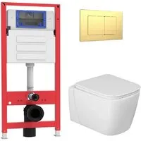 Унитаз подвесной Oliveeka OL-MQ-003 OL-G1 OL-E12-BG (матовое золото)