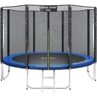 Батут Atlas Sport 374 см - 12ft Pro (усиленные опоры, внешняя сетка, синий)