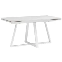 Обеденный стол Notta Памелла 140/200х80 / 617086 (белый мрамор alpin white /snow white/белый)