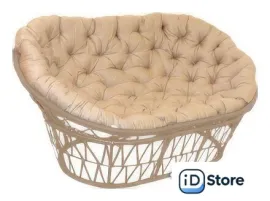 Садовый диван Garden Story Мамасан 4823 (ротанг искусственный/бежевый/бежевый)