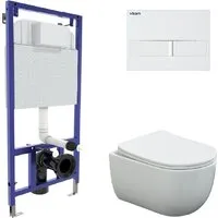 Унитаз подвесной Berges Wasserhaus Ventas Rimless Visam Slim 525 EX-043308 (с сиденьем)