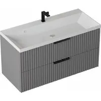 Мебель для ванных комнат Vela Тумба под умывальник Vela Волна 100П под Classica (серый мат) черный хекси TU2278