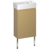 Мебель для ванных комнат Wellsee Тумба под умывальник 3 в 1 WC Area 221803003 (тумба/матовый бежевый, раковина/глянцевый белый, ножки/нержавеющая сталь)