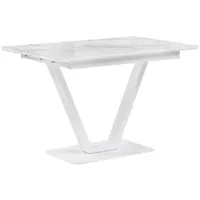 Обеденный стол Woodville Бугун 120х80х77 / 532391 (белый мрамор/белый)