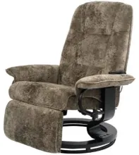 Кресло вибромассажное с пуфом CALVIANO 20 (коричневый плюш)